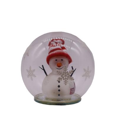 China New European Christmas LED Snowman Christmas Decoration Lamp Snowflake Glass Ball Glass Lamp for sale