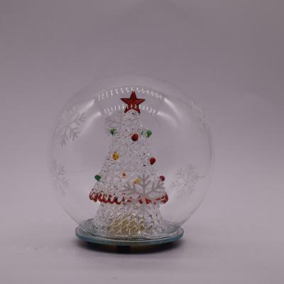 China Europe Snow Globe Christmas Treehouse LED Lights Christmas Glass Decorations for sale