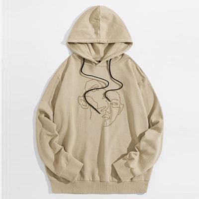 China Anti-wrinkle new arrival fashion design casual hoodie men rhinestone figure pattern drop shoulder drawstring custom private hoodie for sale