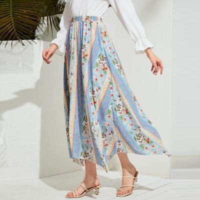 China Private custom made Guangdong plus size spring plus size design private autumn long material very comfortable material asymmetrical floral skirt for sale