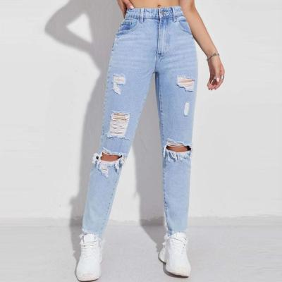 China Wholesale High Quality Dongguan Selling Summer Fashion Women Viable Denim Pants High Quality Custom Ripped Fit Mom High Street To Use Solid Jeans for sale