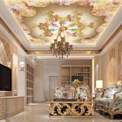 China Beautiful Modern 3D Ceiling Wall Murals Wallpaper HD Photo Ceiling Wallpaper for sale