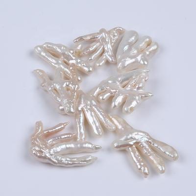 China Wholesale Baroque Freshwater Pearl Irregular Claw Shaped White Natural Freshwater Pearl Loose Beads for sale