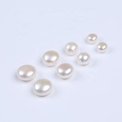 China Button Shape White Freshwater Pearl 8-15mm Loose Pearls In Pairs Earrings for sale