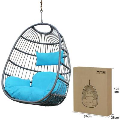 China LEISURE Hot Sale Outdoor Rattan Egg Chair Leisure Wicker Patio Hanging Swing Chairs for sale