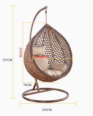 China Customized Yuejia 2021 Amazon hot sale rattan egg single chair LEISURE patio furniture rattan outdoor swing chair for sale