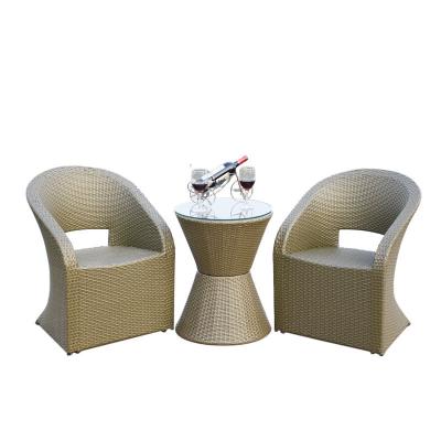 China Wholesale Modern Three-Piece Combination Furniture Tea Leisure Chair Rattan Balcony Cafe Garden Hotel Outdoor Courtyard for sale