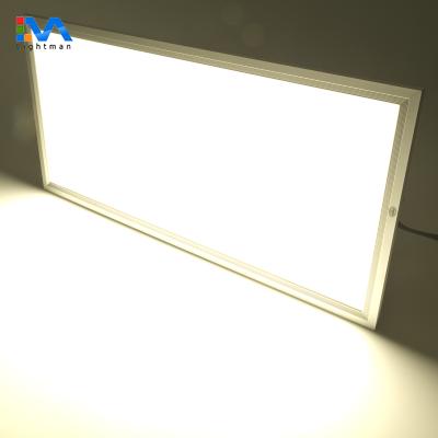 China Led Panel Light Ceiling White Silver Frame 4x2 2x4 Panel Led Indoor Suspended Ceiling Recessed LED Panel Light for sale