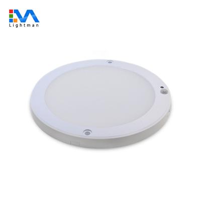 China Industrial Aluminum Ultra Thin Human Frame 18w 220mm PIR Sensor Round Led Outdoor Panel Light for sale