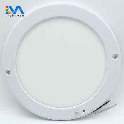 China Desk 18w 9inch Smart Motion Sensor Outdoor Mounted Round PIR Led Ceiling Panel Down Light for sale