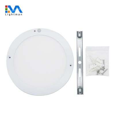 China Dimmable Desktop 3000K 4000K 6000K 18w 220mm Infrared Sensor Round Square Led Outdoor Panel Light for sale