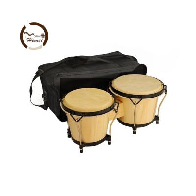 China Wholesale Price Durable 6 7 Inch Bongo Drum Set Metal Steel Frame Durable Wood Bass Percussion Drums for sale