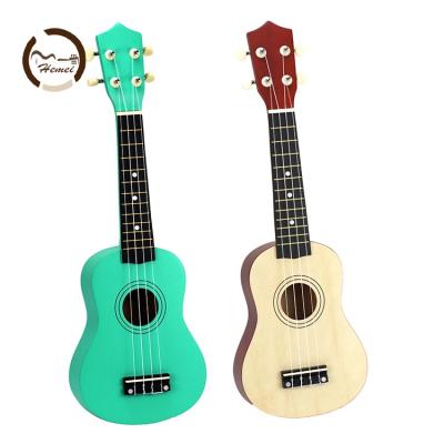 China Best Price Durable 21 Inch Kids Small Guitar Instrument Wooden Mini Four String Colorful Bass Ukulele for sale