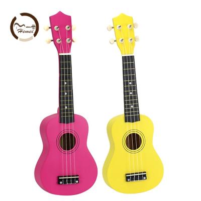 China Hot Selling Durable Fashion Colorful All Nylon String Basswood Plywood Solid Wood 21 Inch Concert Ukulele for sale