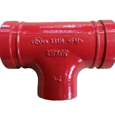 China Malleable Iron ASTM A536 Grade 65-45-12 140mm 73x48 GxT Tee Grooved Fittings Style 131N for sale