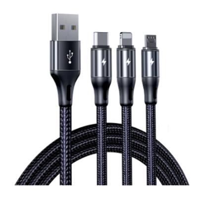 China 3A Quick Charging ROCK G15 High Quality Quick Charging 3 in 1 Type C Data Sync Charger Cable Mobile Phone Charger Micro USB Cord for sale