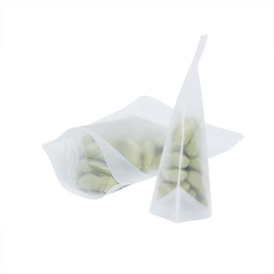 China Recycled Materials Frosted Stand Up Bag Translucent Food Packaging Bags Matte Bag With Zipper Lock Food Packet for sale