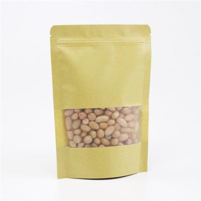 China Food Grade Biodegradable Heat Seal Aseptic Customized Vertical Zipper Lock Kraft Paper Zipper Tea Packaging Bag for sale