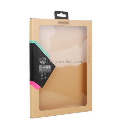 China Recyclable custom logo printing ipad kraft paper packaging box with window for sale