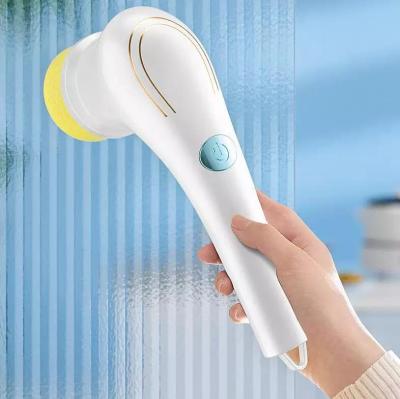 China Sustainable Electric Scrub Brush Spinning Scrubber Cordless Handheld Cleaning Brush with 4 Brush Heads for Tile Dishes Pots Sink Pan for sale