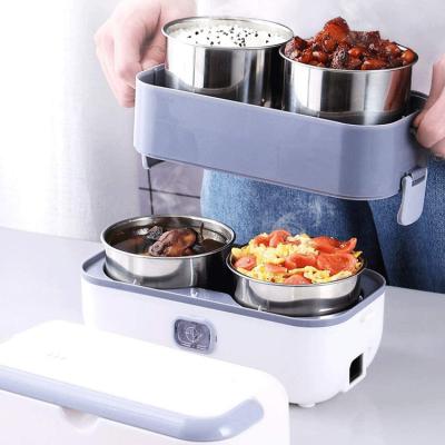 China 100% Leak Proof Food Material 304 Stainless Steel Student 110V Lunch Box Heating Food Grade Bento With Bag for sale