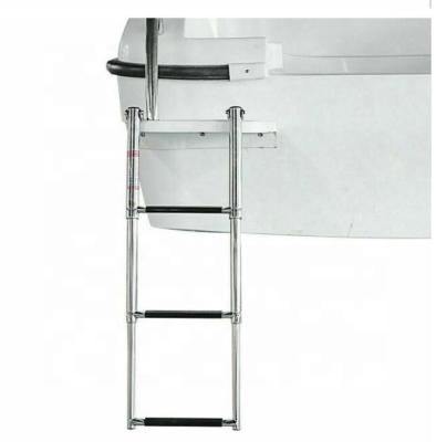 China Marine Yacht Use 3 Steps Extentional Stainless Steel Marine Ladder For Yacht And Boat for sale