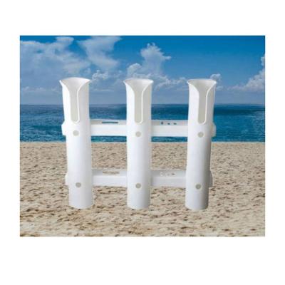 China Marine Injection Mold Boat Use PP Plastic Tubes 3 Linked Fishing Rod Holder For Marine Boat for sale