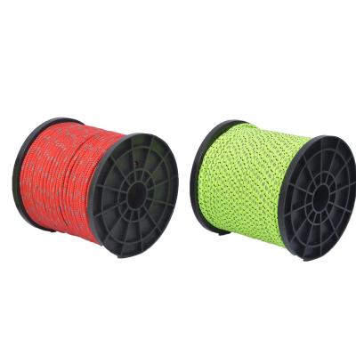 China 50m rope guyline camping tent rope nylon elastic rope different colors tent tarp fluorescent reflective tent rope for sale