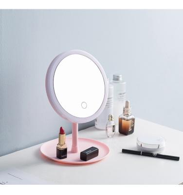 China CPYP Usb Lighted Rechargeable Round Led Touch Sensor Mirror Pocket Foldable Travel Makeup Mirror With Led Light for sale