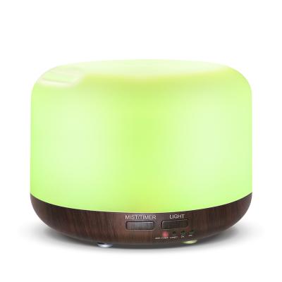 China CPYP Outdoor Round Mouth Wood Grain Aroma Essential Oil Diffuser Humidifier 300ML for Office Home Study Spa with 7 Color Lights for sale