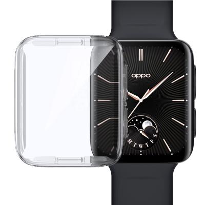 China Nano Texture Screen Protector Smart Watch Case Transparent Clear 46mm TPU Parts Protective Case Bumper Cover 42mm For Oppo Watch 2 Case for sale