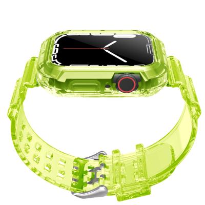 China Premium Fashion Soprt Apple Watch Band Transparent Multi Colors TPU Watch Band For Apple Watch Series 7 41mm 45mm for sale