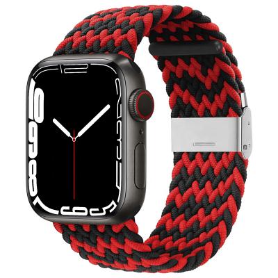 China Low MOQ Multi Colors Braided Women Nylon Smart Wrist Watches Band Strap 41mm 45mm Luxury Band For Apple Watch Series 7 Nylon Band for sale