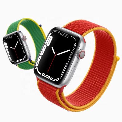 China Luxury Replaceable Multi Colors i Sliver Apple Watch Band Watch Bands For iwatch Series 7 41mm 45mm Nylon Watch Band for sale