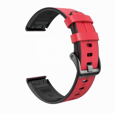 China New fashion wholesale 22mm leather strap design sports garmin quick release watch band for garmin fenix 5/5Plus/6 for sale