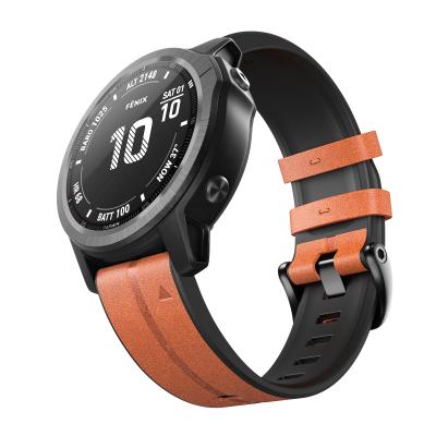 China High quality fashion 20mm watch band upgraded version sports silicone leather band for garmin fenix 5Plus/5S/6S for sale