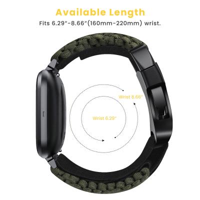 China Anbest Shockproof Braided Flexible Watch Strap Easy To Replace Nylon Watch Band For Fitbit Versa1.2 Smart Watch for sale