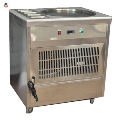 China Snack Factory Fried Ice Cream Rolls Pan Thai Flat Roll Ice Cream Machine JR-500-6 for sale