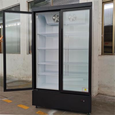 China Single-temperature Front Glass Door Supermarket Beverage Display Freezer for sale