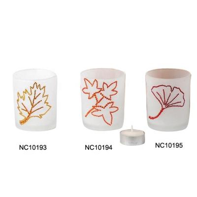 China Home Decoration Frosted Glass Candle Holder for sale