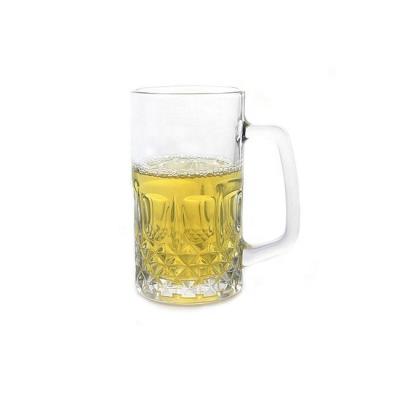 China Wine Customized 500ml Beer Glass Hot Selling Clear Mug for sale