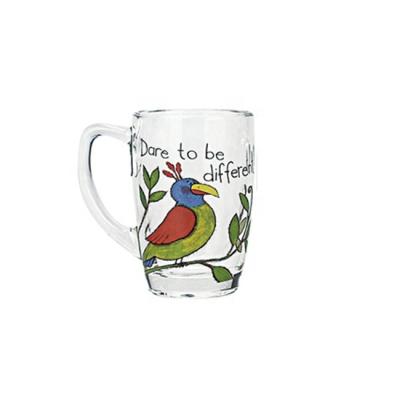 China Viable Customized Printed 200ml Glass Mug With Decal Printing for sale