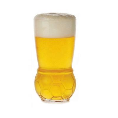 China Wine Customized Football Shape Glass Beer Mug for sale