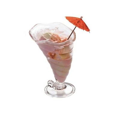 China Sustainable Conch Glass Cup Ice Cream Cup Sweet Glass Tumbler for sale