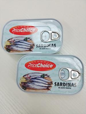 China Klaar om Ingeblikte Sardines in Plantaardige olie te eten Te koop