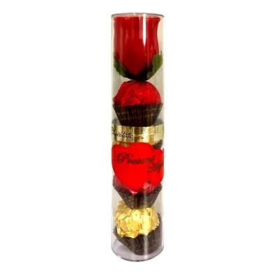 Cina T4 Rose Flower Cylinder Wafer Chocolate 4pcs in vendita