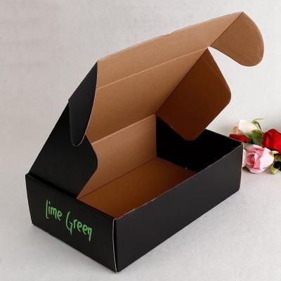 China Recyclable Customize Black Ecommerce Shipping Boxes Recycled Strong Corrugated Paper Box For Shipping for sale