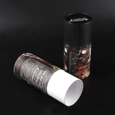 China Handmade Recyclable Newspaper Delivery Tour Cylinder Packaging Box For Cosmetic Custom Wholesale Black Paper Tube for sale