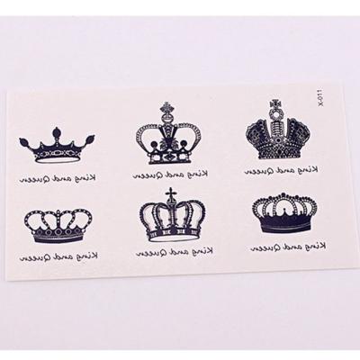 China Temporary Custom Design Black Crown Tattoos Stickers Cover For Body Non-Toxic Temporary Tattoo Wrist Sticker for sale