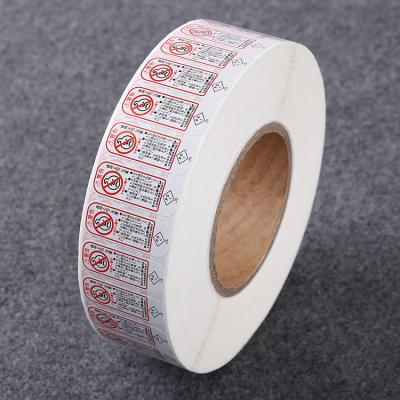 China Waterproof Custom Design Removable PVC Vinyl Sticker In Roll Barcode Warning Adhesive Stickers for sale